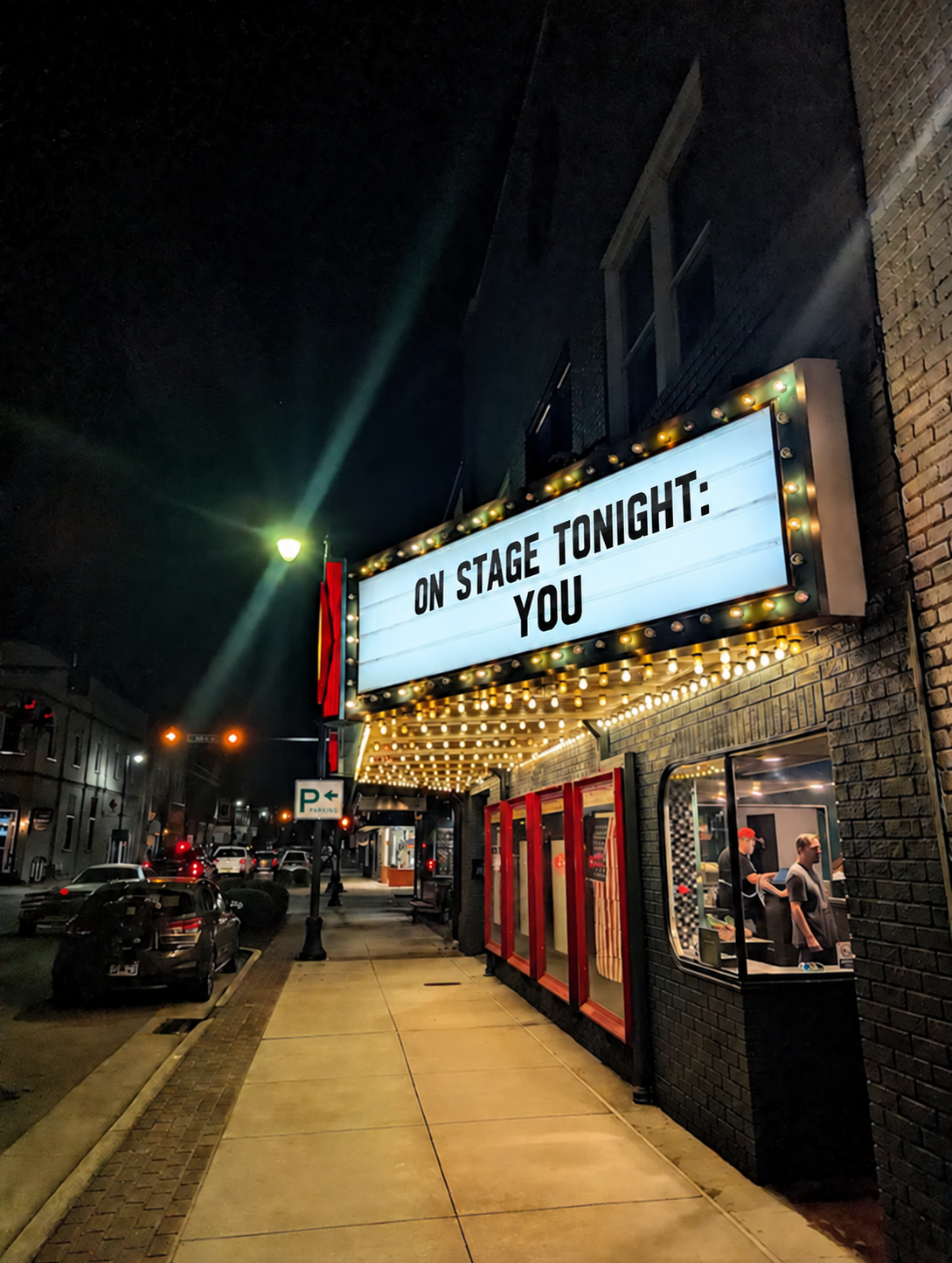 Capitol Hall marquee reading On stage tonight: You